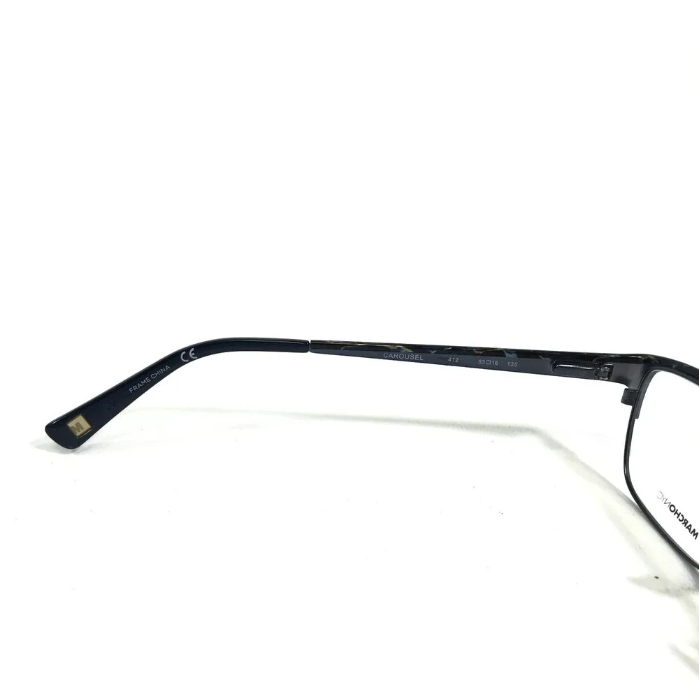 Marchon NYC Eyeglasses Frames 412 CAROUSEL Blue Square Cat Eye 53-16-135